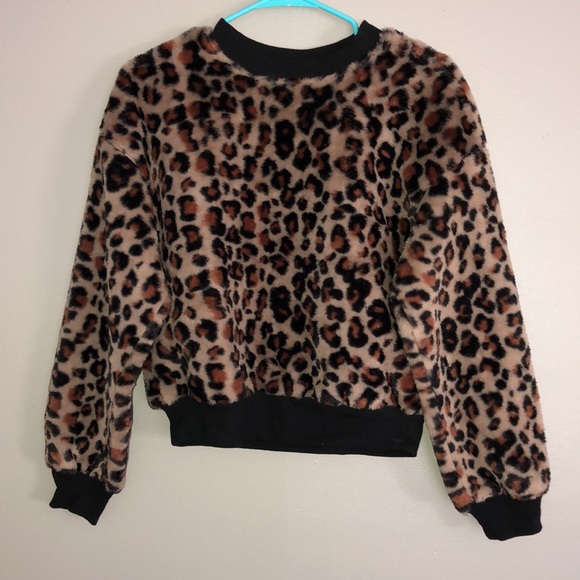 Wild Fable Animal Print Crewneck Faux Fur Sweater - Picture 6 of 6